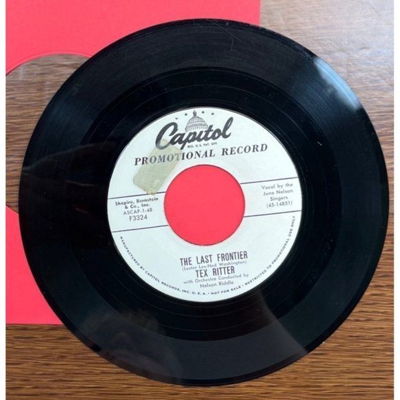 Tex Ritter These Hands / The Last Frontier 45 Country Promo Capitol F3324 - Picture 4 of 6